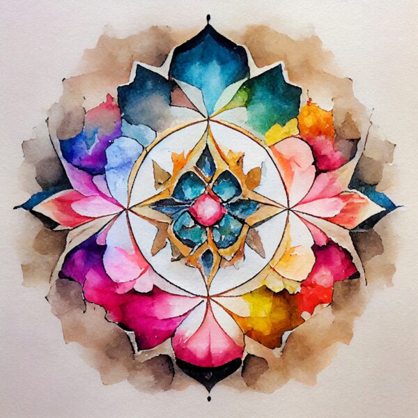 Papier peint Mandala arc-en-ciel