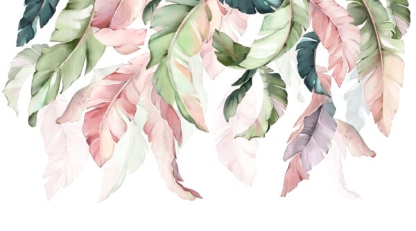 Papier peint Feuilles délicates colorées