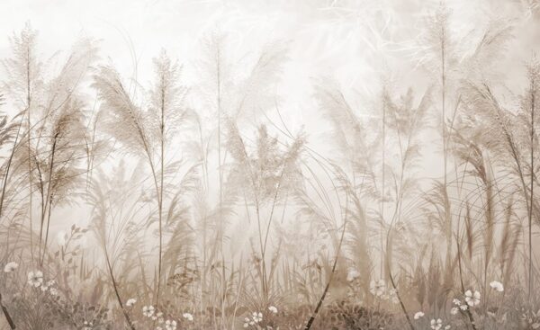 Papier peint Forêt tropicale en beige