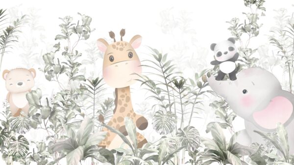 Papier peint Animaux parmi les plantes