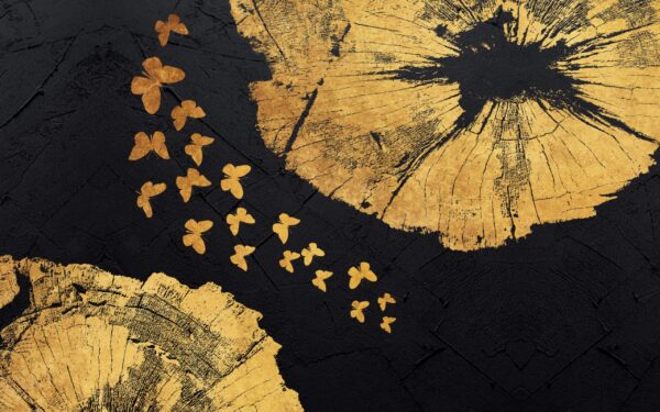 Papier peint Papillons en noir