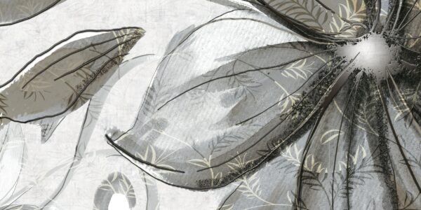 Papier peint Fleur Gris
