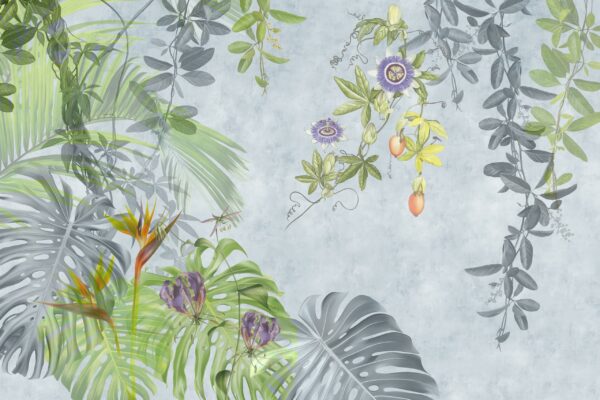 Papier peint Feuilles et fleurs