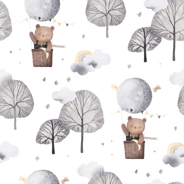 Papier peint Ours en peluche dans un ballon