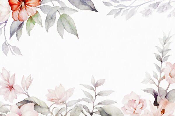 Papier peint Fleurs avec accent orange