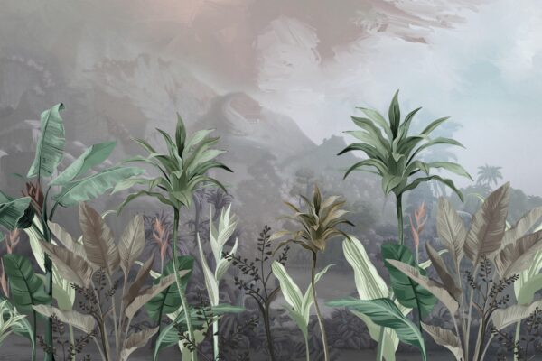 Papier peint Beige Tropical