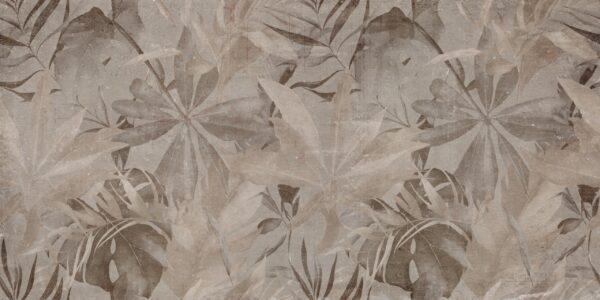 Papier peint Feuilles en beige et marron