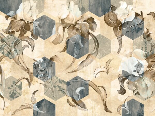 Papier peint Motif floral élégant.