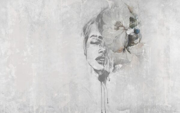Papier peint Femme Fleur