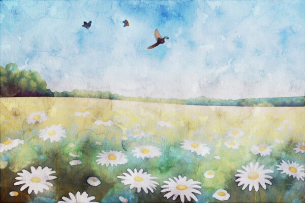 Papier peint Prairie peinte