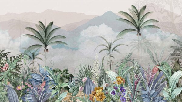 Papier peint Jungle pastel