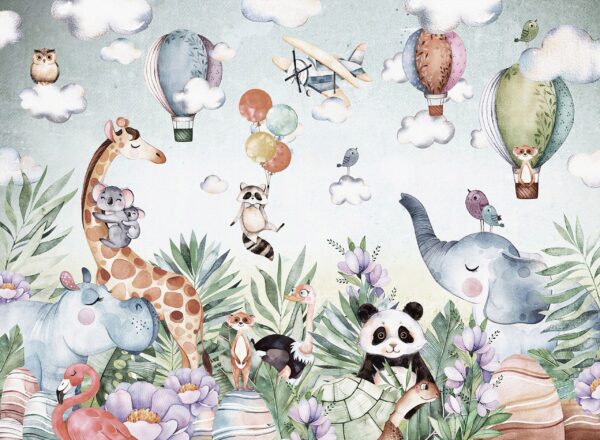 Papier peint Zoo dans les nuages