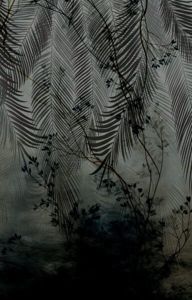 Papier peint Feuilles tropicales sombres