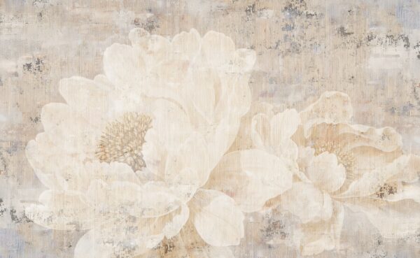 Papier peint Fleurs beiges