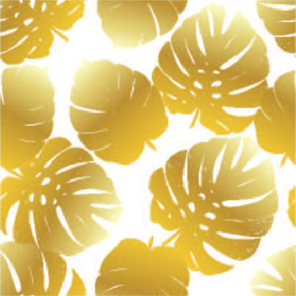 Papier peint Feuilles de Monstera dorées