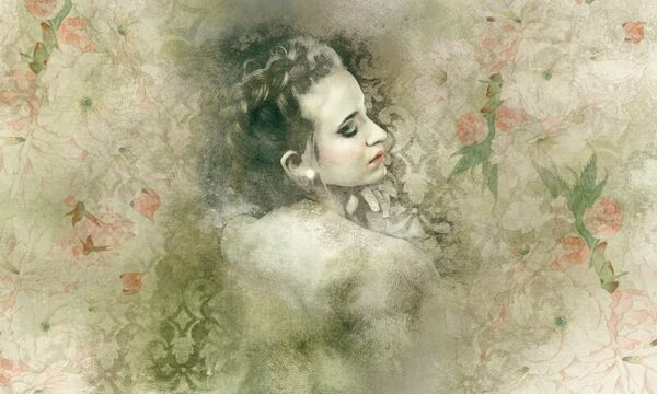 Papier peint Femme en fleurs