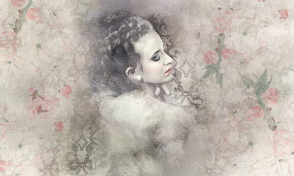 Papier peint Femme en fleurs