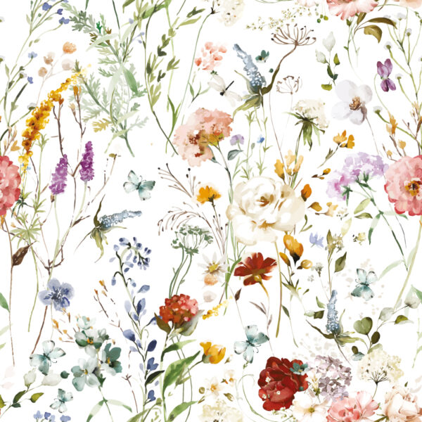 Papier peint prairie fleurie