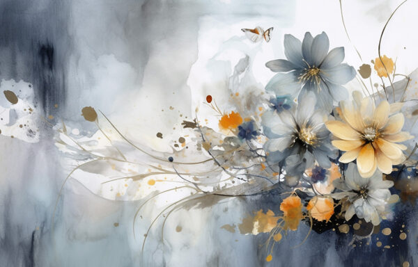 Papier peint Fleurs dans le vent