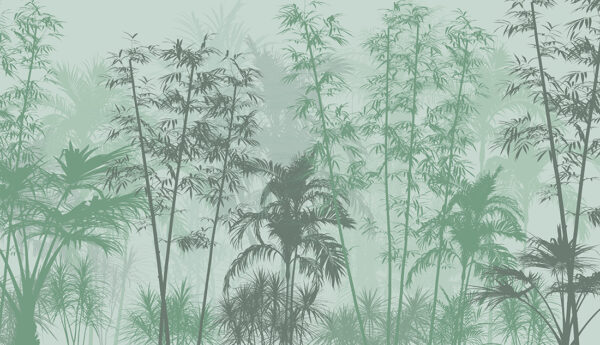 Papier peint Arbres exotiques en vert