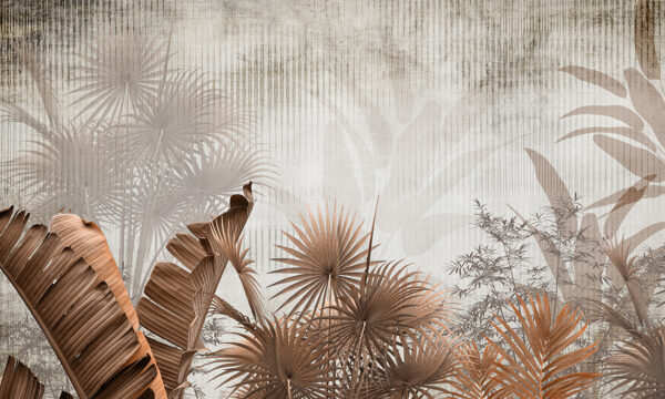 Papier peint Feuilles sur texture