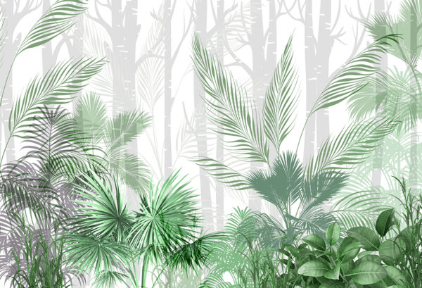 Papier peint Feuilles d'un vert luxuriant