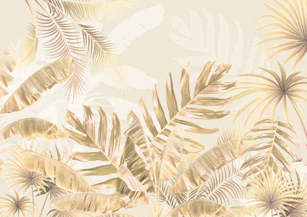 Papier peint Feuilles en or