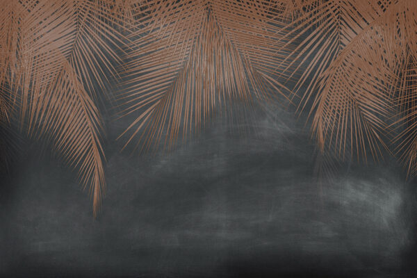 Papier peint Feuilles brunes sur fond sombre