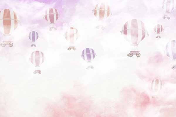 Papier peint Ballons colorés sur roues