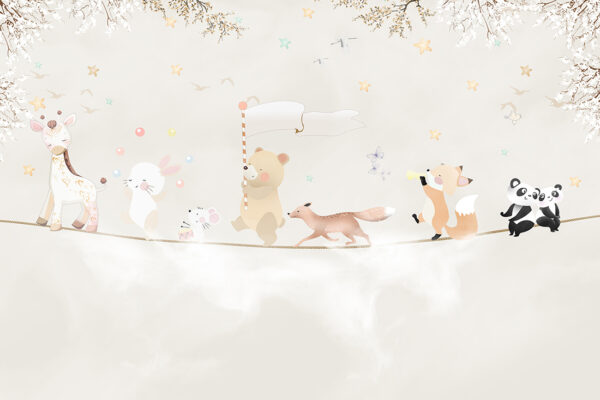 Papier peint Animaux sur une ligne