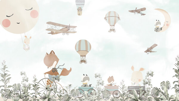 Papier peint Renard et ses amis