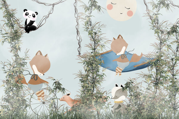 Papier peint Renard sur un hamac