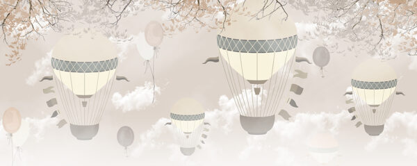Papier peint Ballons en beige