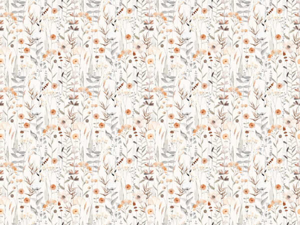 Papier peint Fleurs sauvages beiges