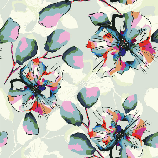 Papier peint Fleurs peintes