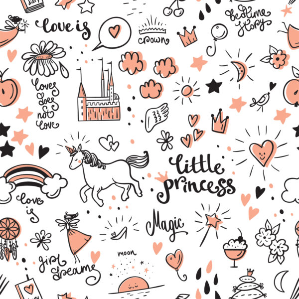 Papier peint La Princesse et la Licorne