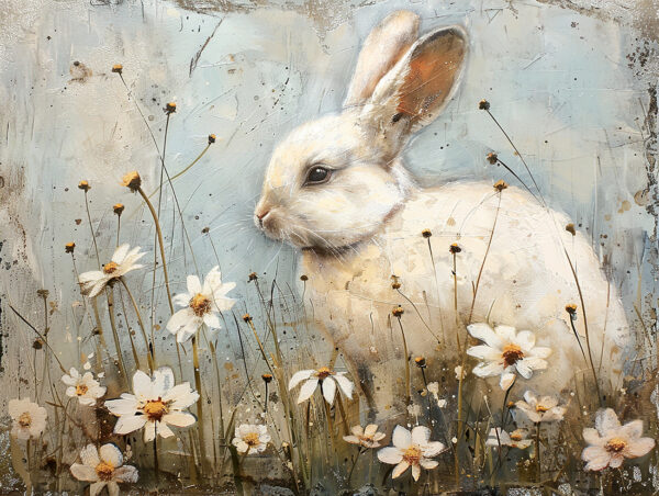 Papier peint Lapin blanc