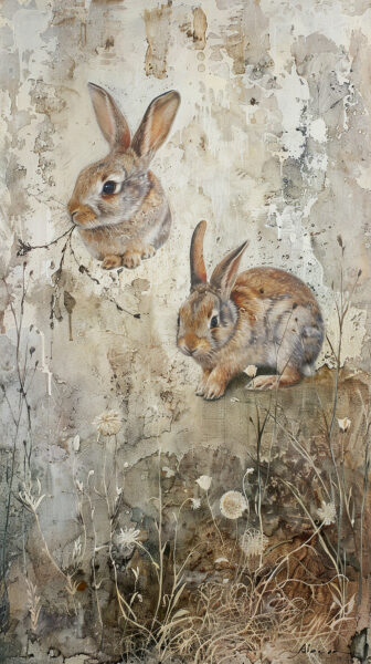 Papier peint Une paire de lapins