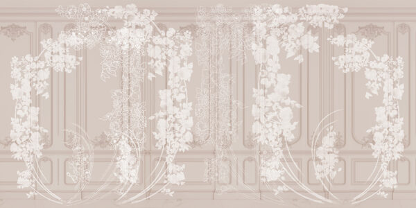 Papier peint Plantes sur fond de stuc