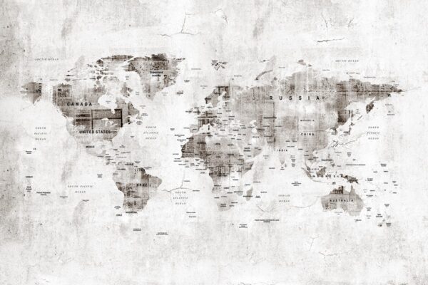 Papier peint Carte du monde vieillie