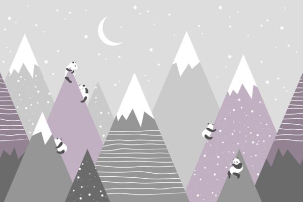 Papier peint Pandas dans les montagnes