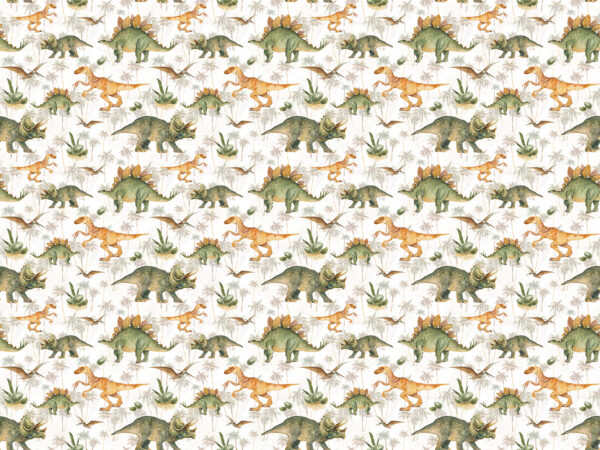 Papier peint Garçon dans les dinosaures