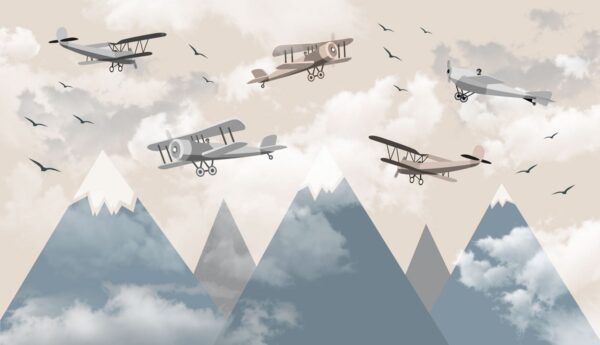 Papier peint Survol des sommets des montagnes