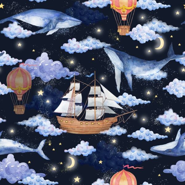 Papier peint Baleines dans le ciel