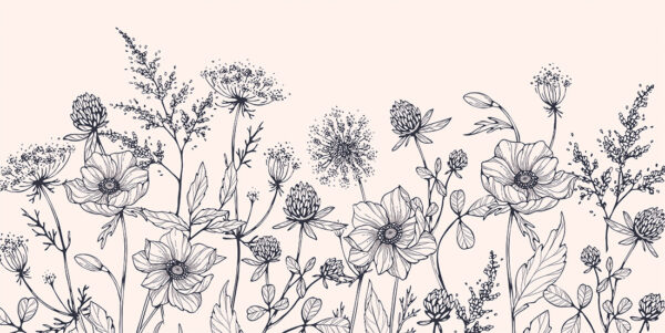 Papier peint Fleurs et herbes