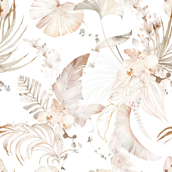 Papier peint Feuilles et fleurs