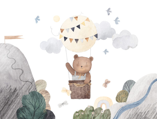 Papier peint Ours en peluche dans un ballon