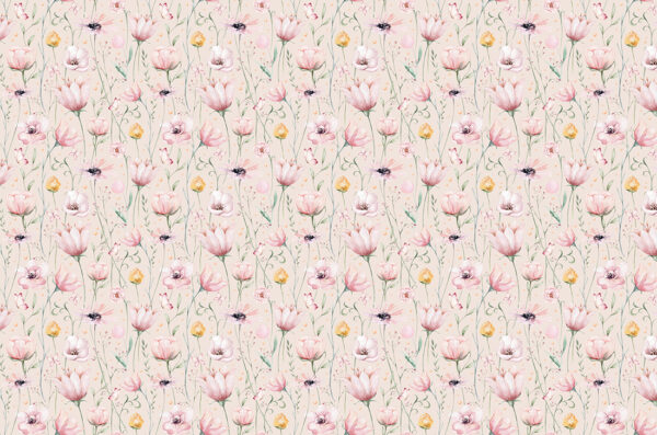 Papier peint Fleurs sauvages pastel
