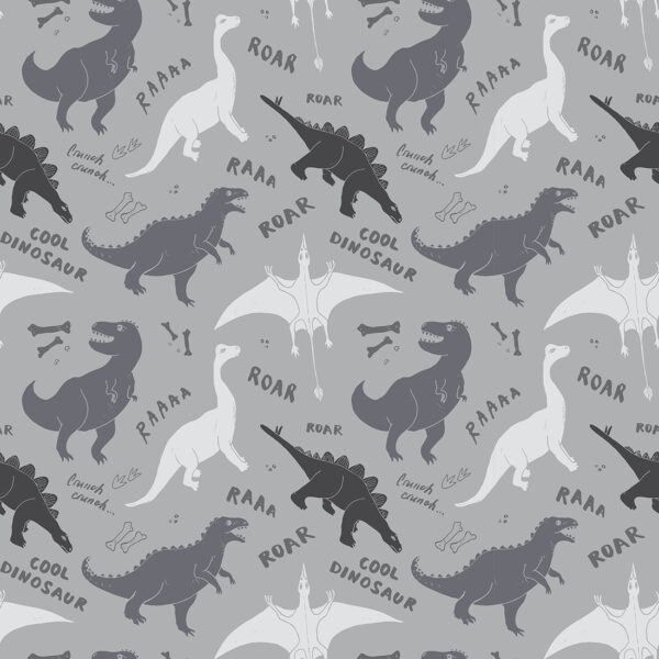 Papier peint Dinosaures dans les tons gris