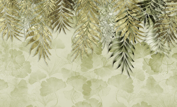 Papier peint Feuilles vertes au printemps